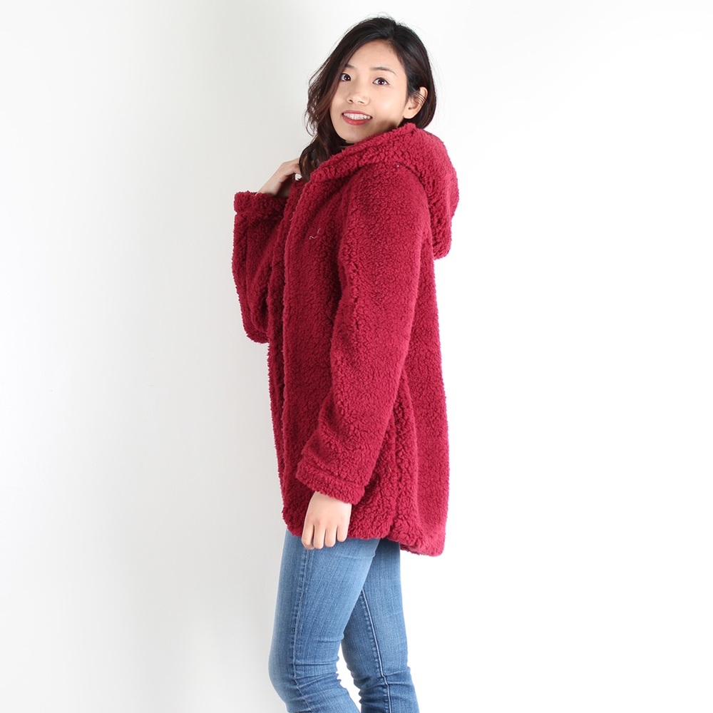 NWT, Burgundy Sherpa Winter Top